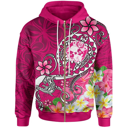 Tonga Zip Up Hoodie Turtle Plumeria (PINK)