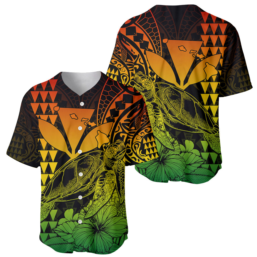 Kakau Polynesian Tribal Hawaiian Turtle with Kanaka Maoli Reggae Baseball Jersey