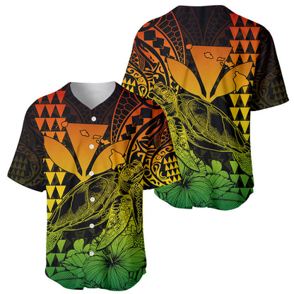Kakau Polynesian Tribal Hawaiian Turtle with Kanaka Maoli Reggae Baseball Jersey