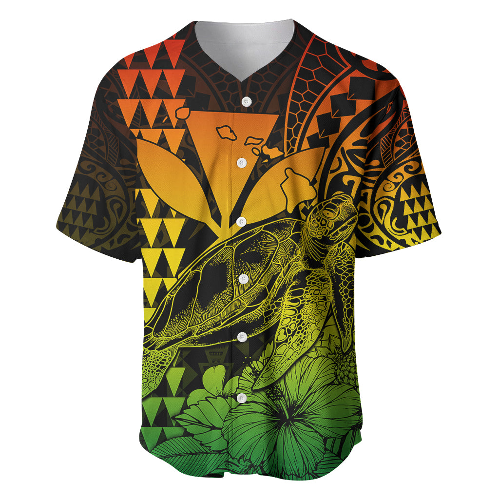 Kakau Polynesian Tribal Hawaiian Turtle with Kanaka Maoli Reggae Baseball Jersey
