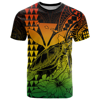 Kakau Polynesian Tribal Hawaiian Turtle with Kanaka Maoli Reggae T Shirt