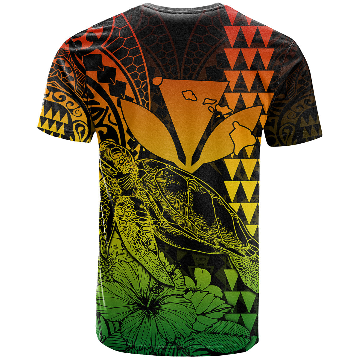 Kakau Polynesian Tribal Hawaiian Turtle with Kanaka Maoli Reggae T Shirt