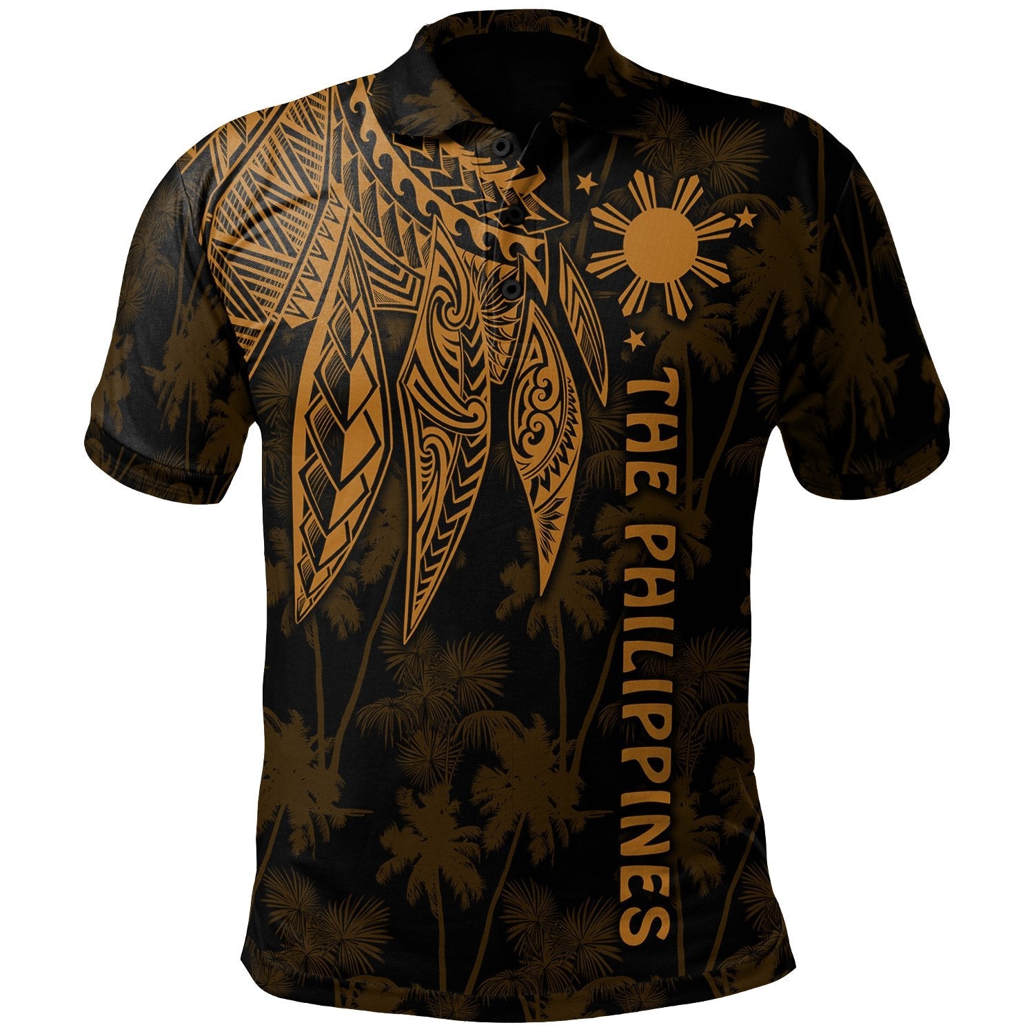 The Philippines Polo Shirt - Polynesian Wings  Golden