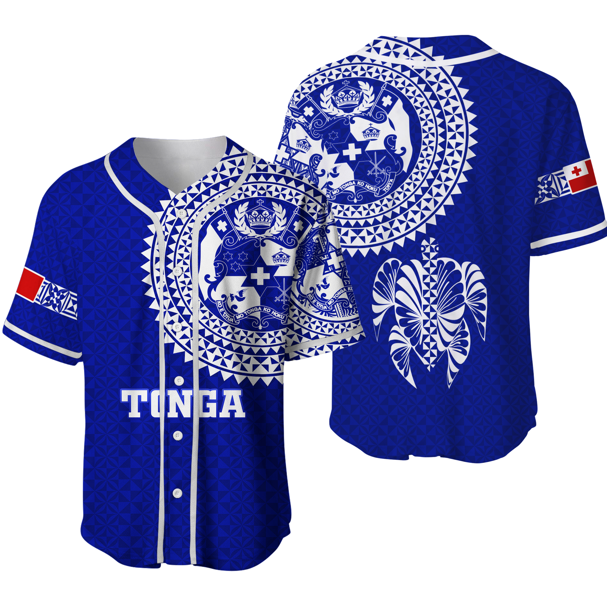 Tonga Baseball Jersey Tongan Blue Turtle