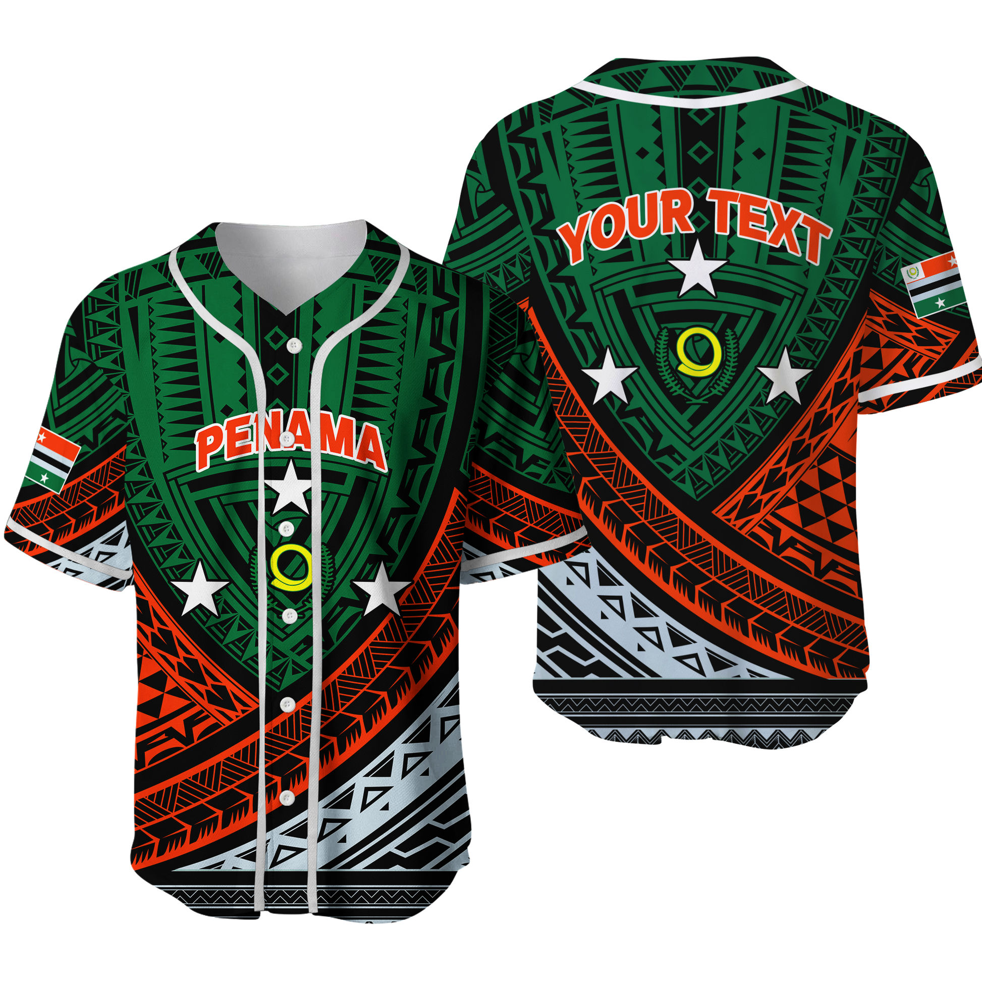 (Custom Personalised) Vanuatu Penama Province Tribal Pattern Baseball Jersey