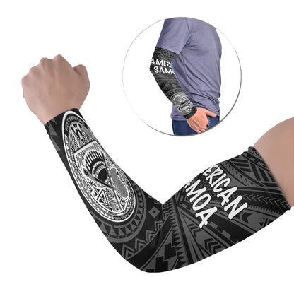 American Samoa Arms Sleeve - Seal In Polynesian Tattoo Style ( Black)