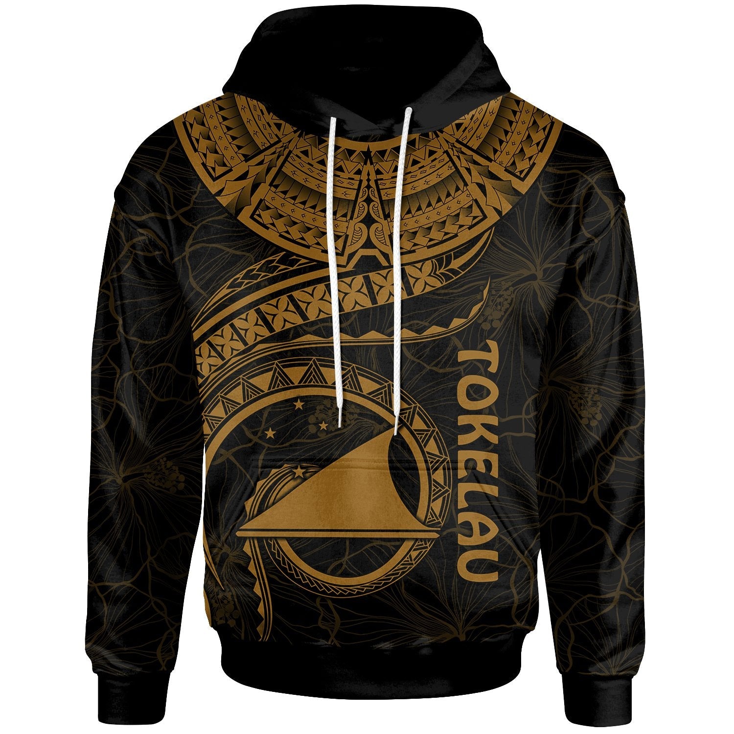 Tokelau Polynesian Hoodie Tokelau Waves (Golden)
