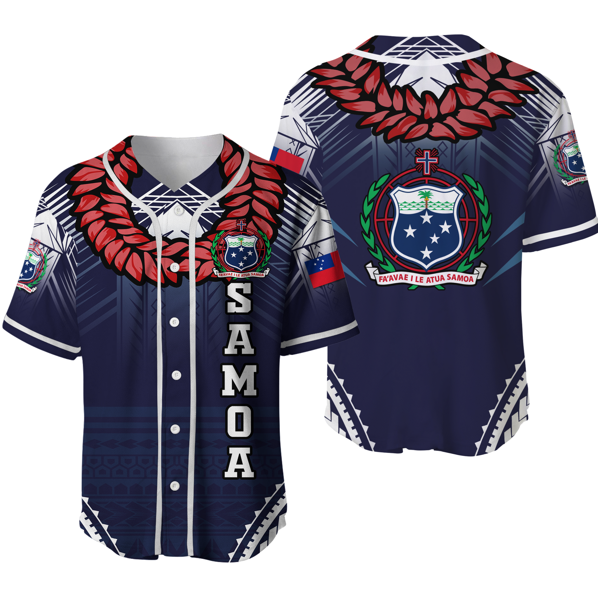 Samoan Ula Fala Art Baseball Jersey