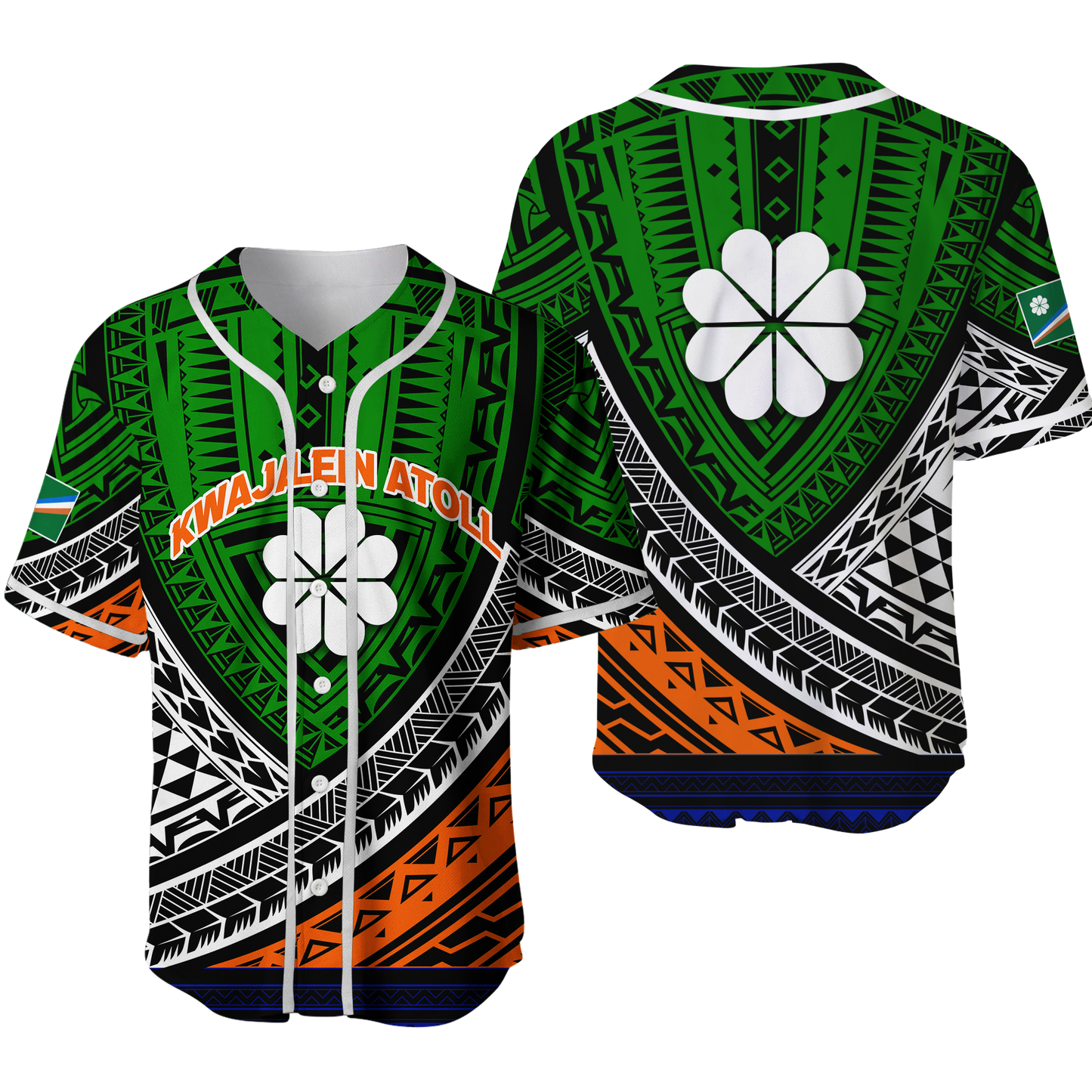Kwajalein Atoll Tribal Pattern Baseball Jersey