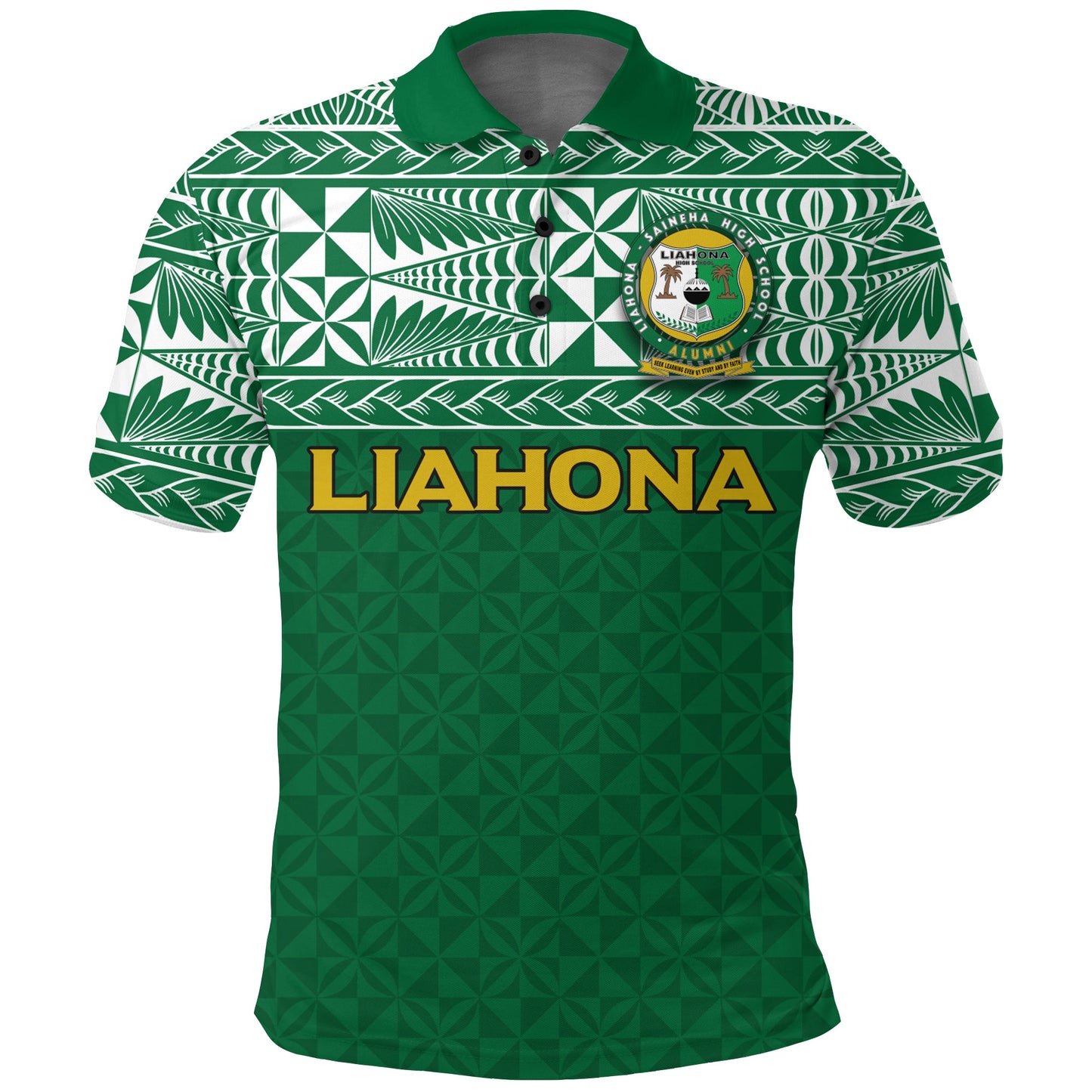 Liahona Tonga Polo Shirt - Tongan Pattern -
