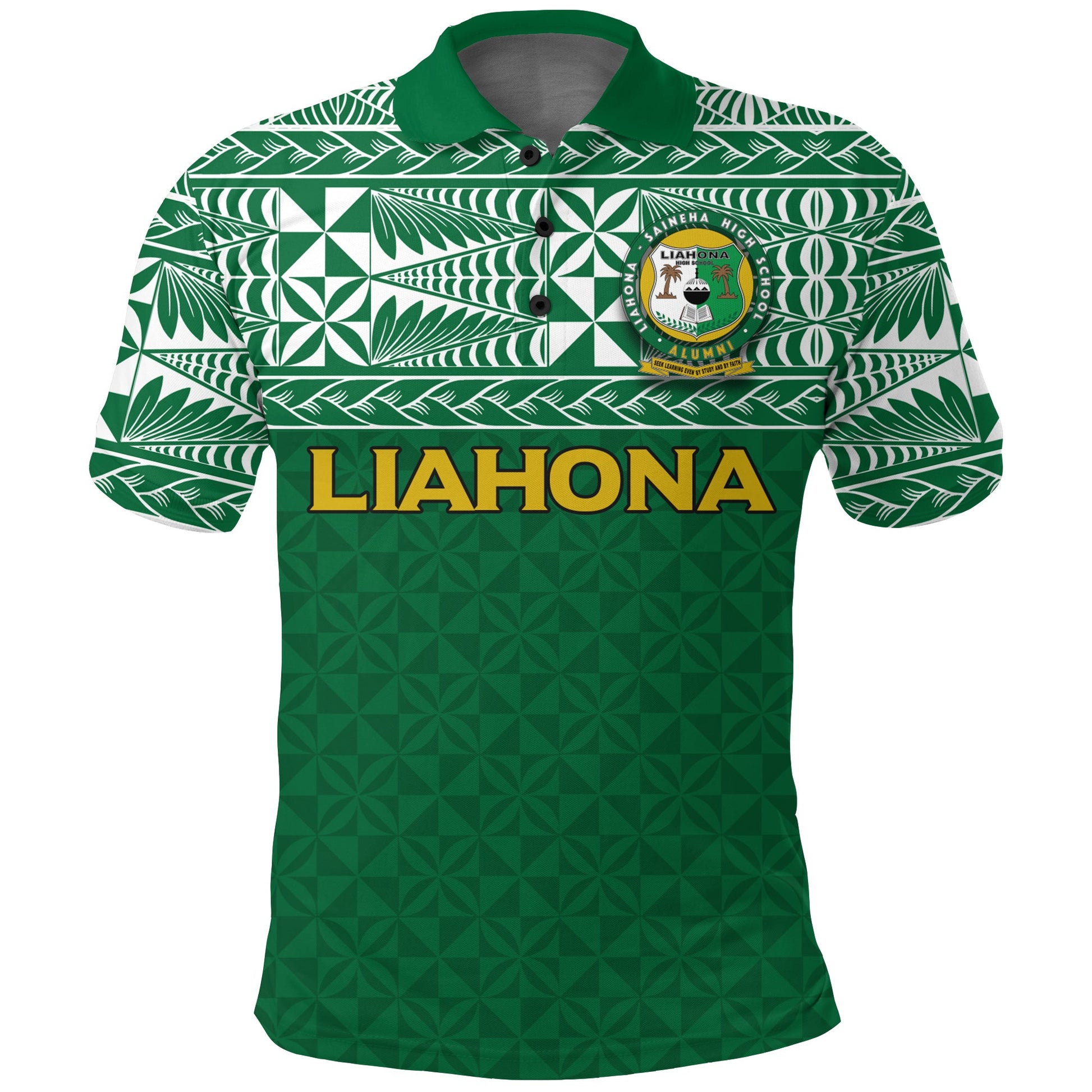 Liahona Tonga Polo Shirt - Tongan Pattern -