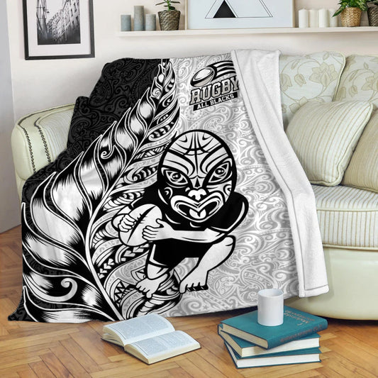 New Zealand Maori All Black Rugby Blanket