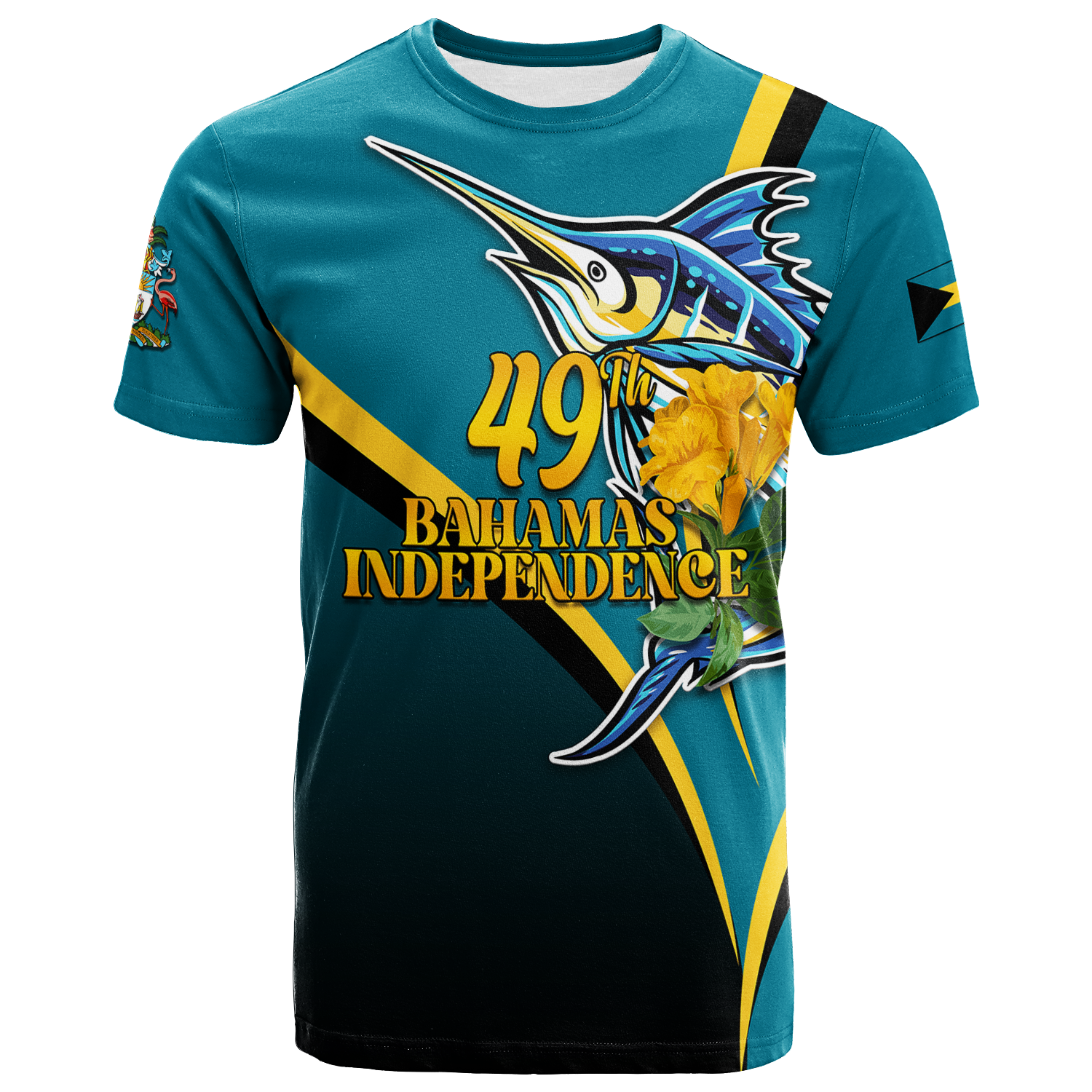 The Bahamas 49th Anniversary Independence Day Blue Marlin T Shirt