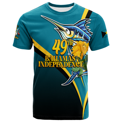 The Bahamas 49th Anniversary Independence Day Blue Marlin T Shirt