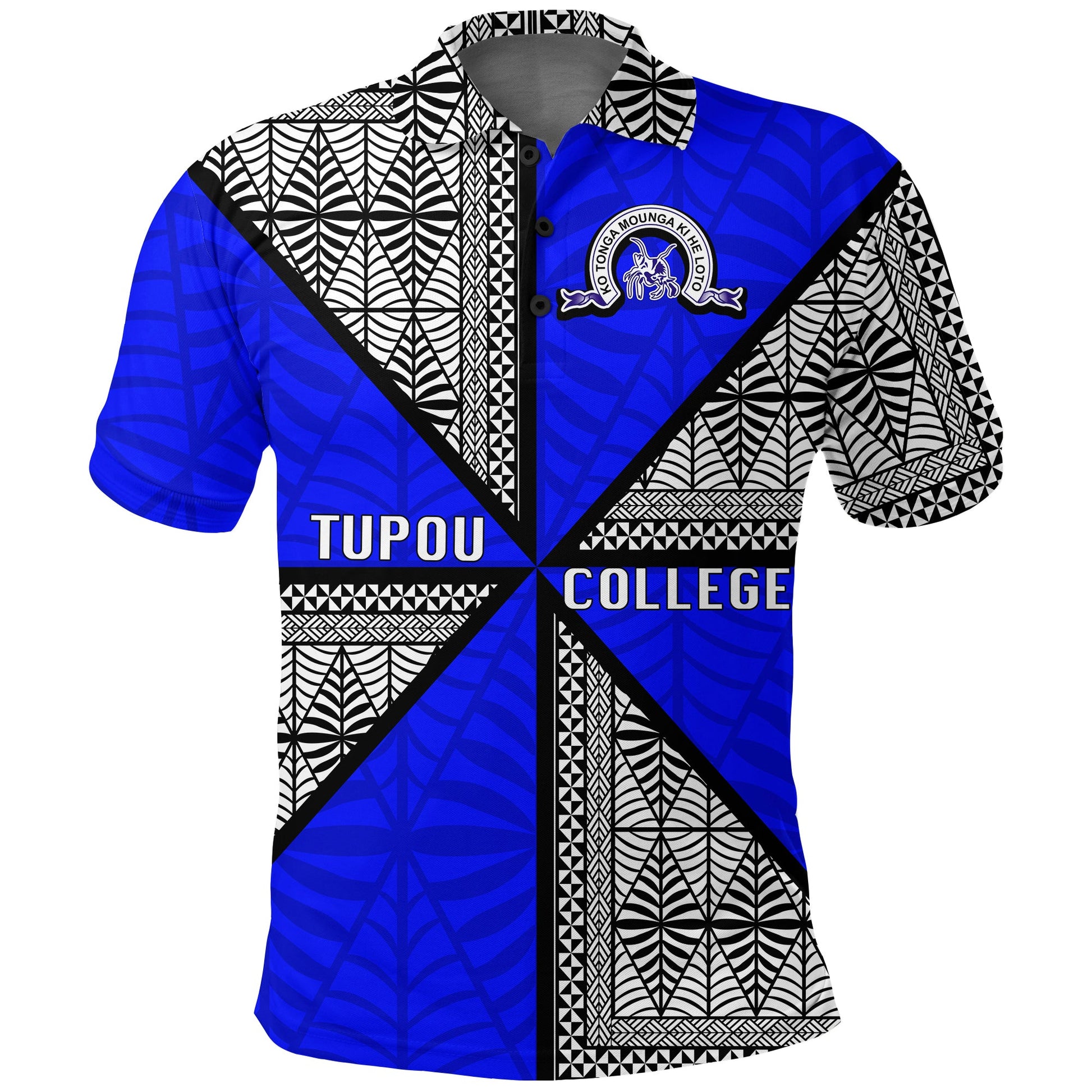 Tonga Tupou College Polo Shirt - Tongan Patterns -