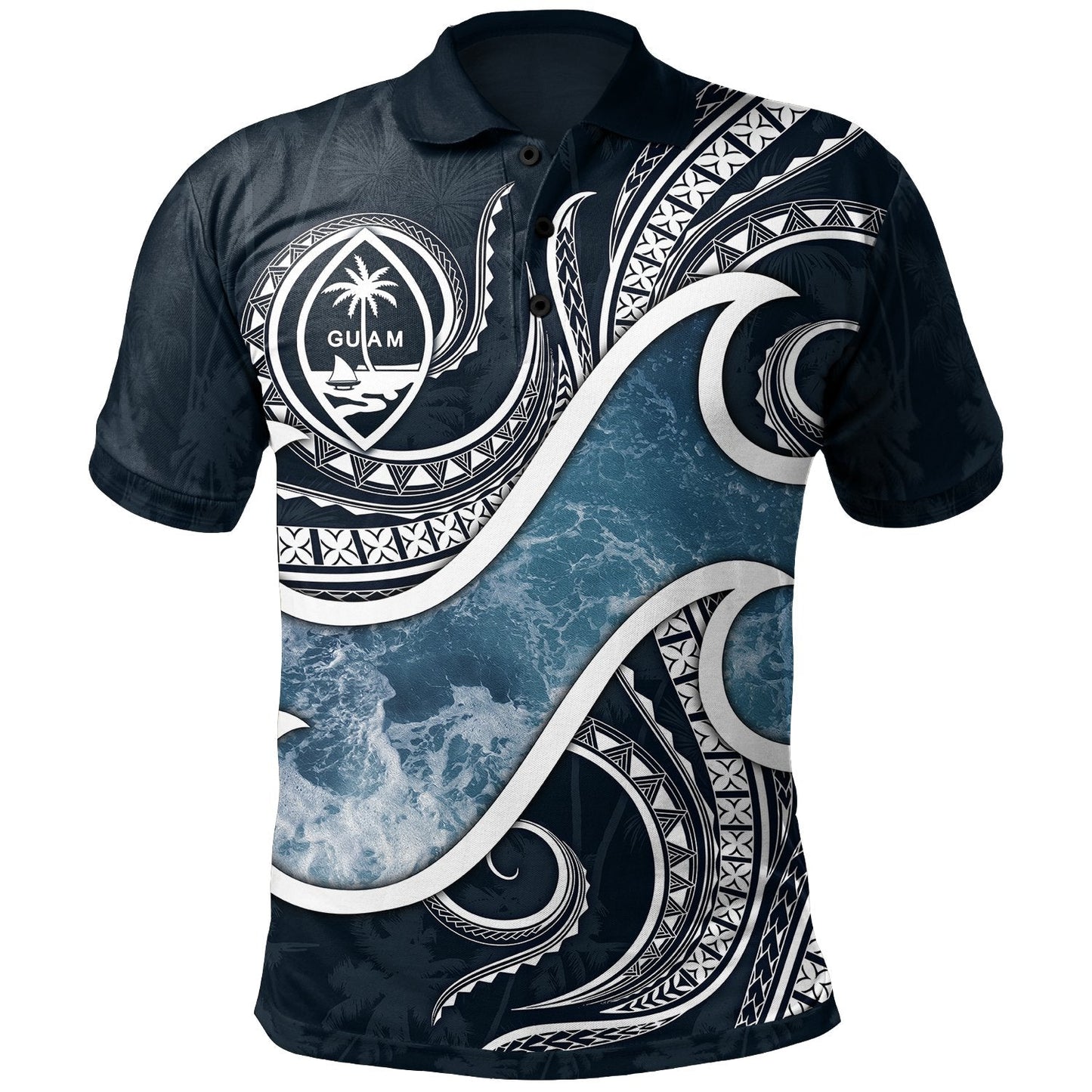 Guam Polynesian Polo Shirt - Ocean Style