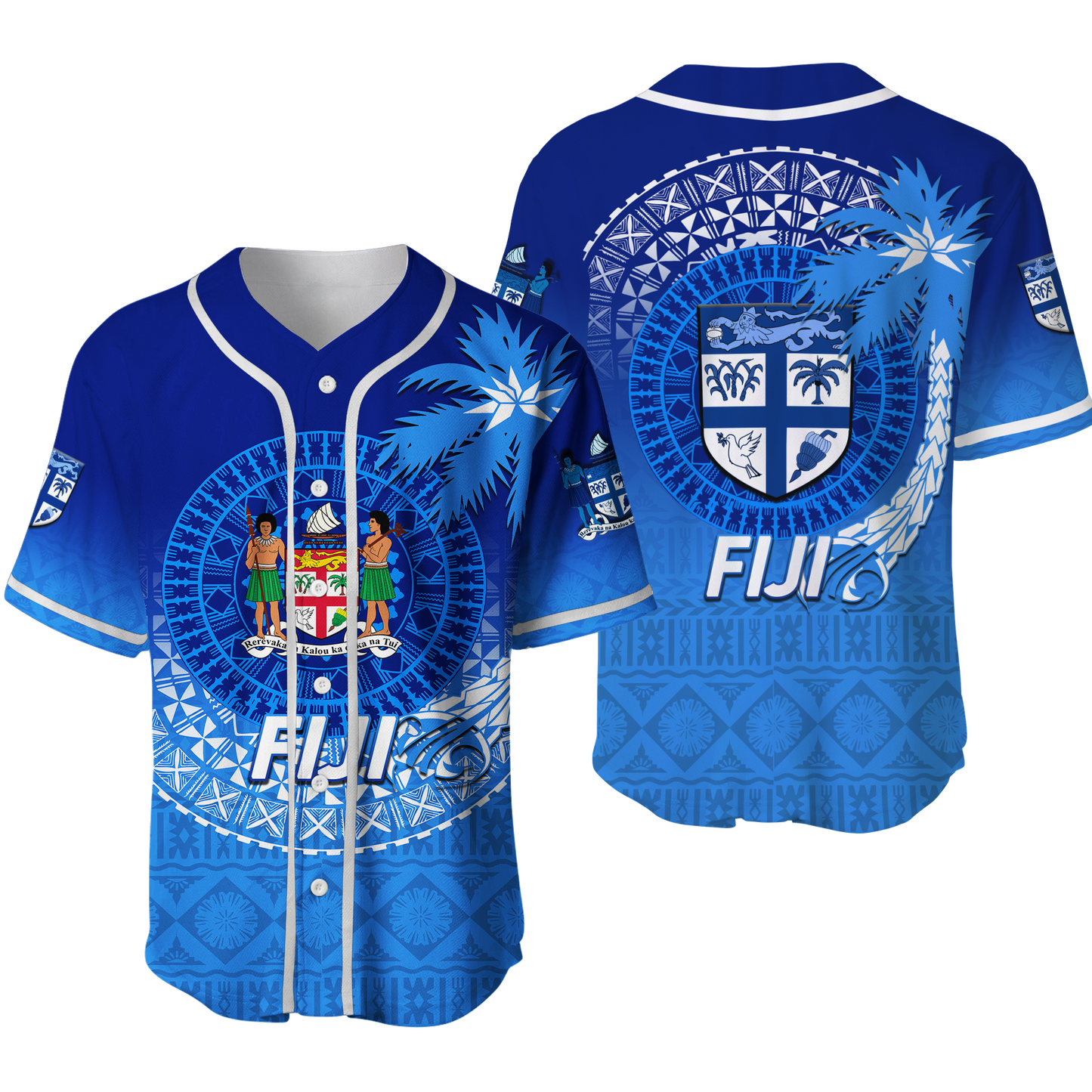 Fiji Tapa Tribal Coconut Tree Baseball Jersey