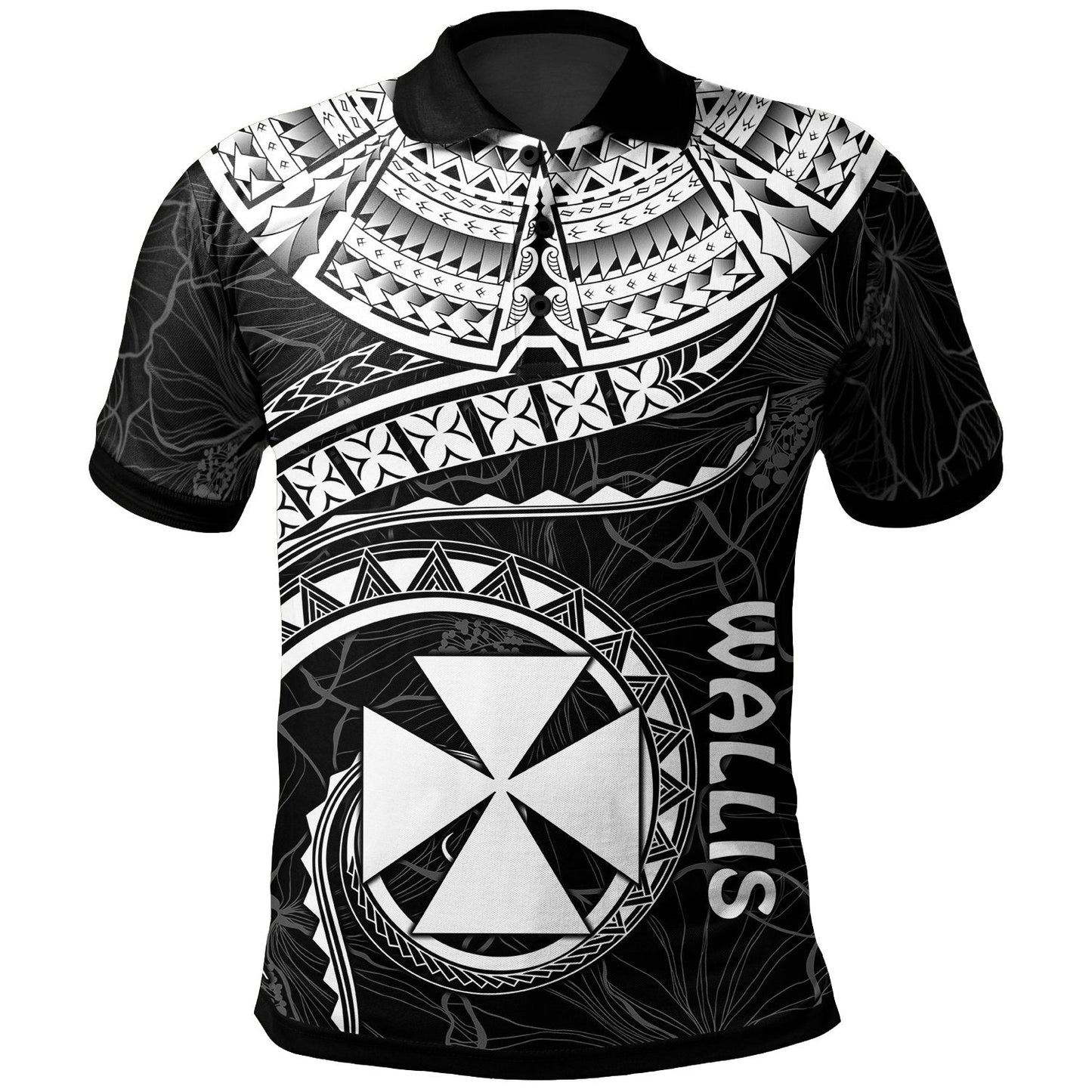 Wallis and Futuna Polynesian Polo Shirt - Wallis and Futuna Waves White