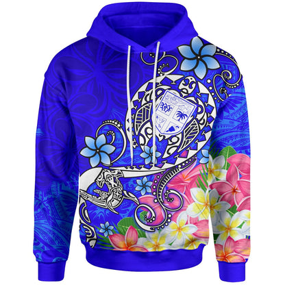 Fiji Hoodie Turtle Plumeria (Blue)