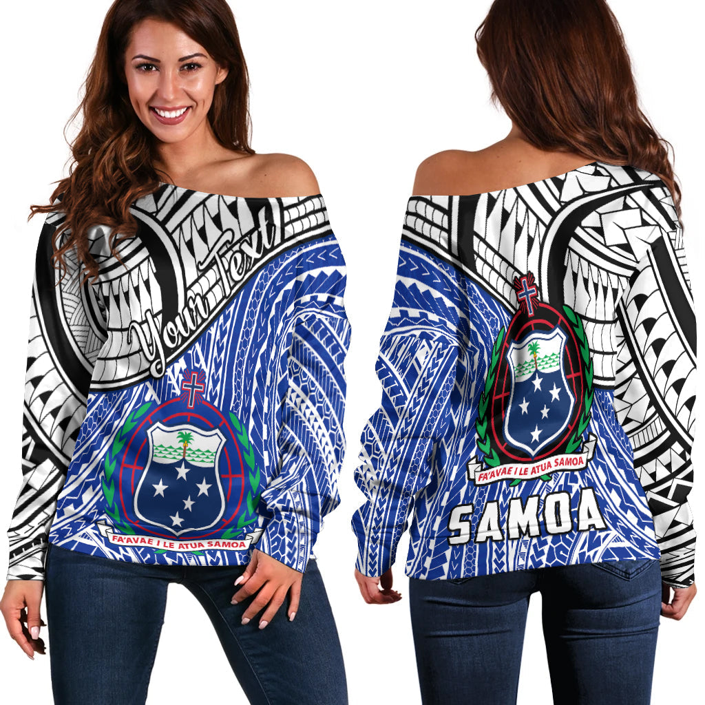 (Custom Personalised) Samoa Off Shoulder Sweater Samoan Pattern Newest