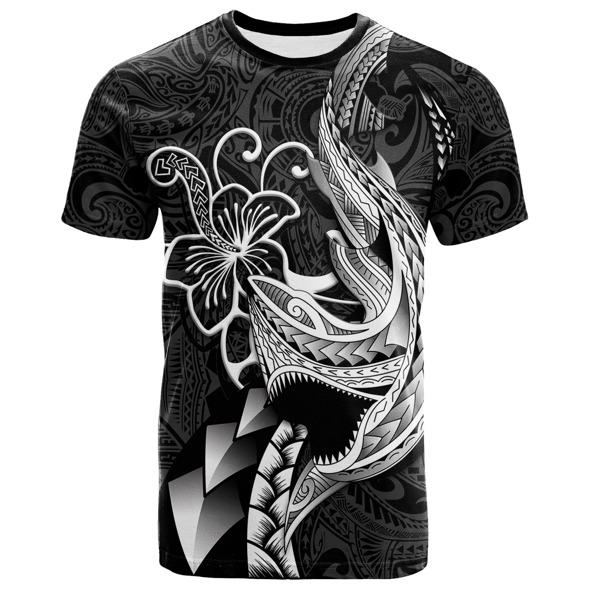 Polynesian Shark Tattoo Hawaii Tribal T-Shirt 2