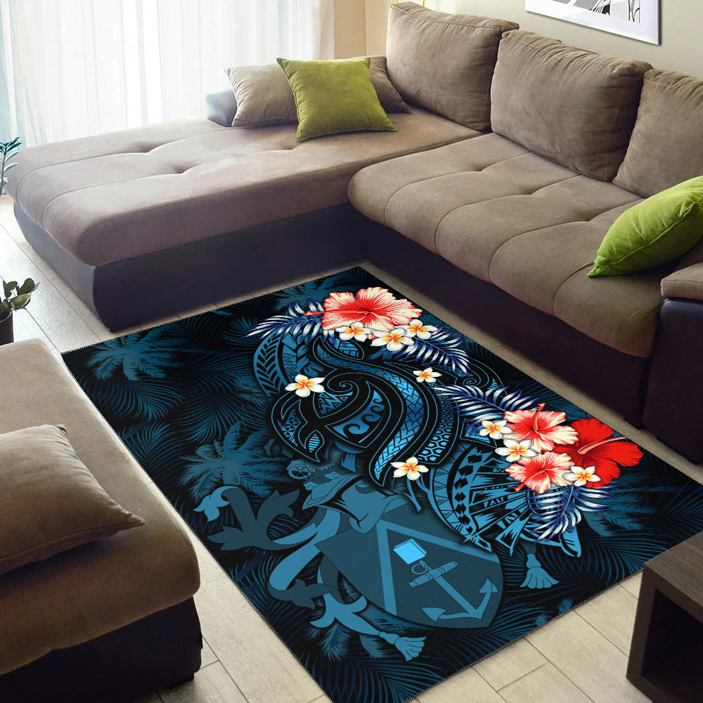 Pitcairn Islands Coconut Tree Turtle Polynesia Area Rug