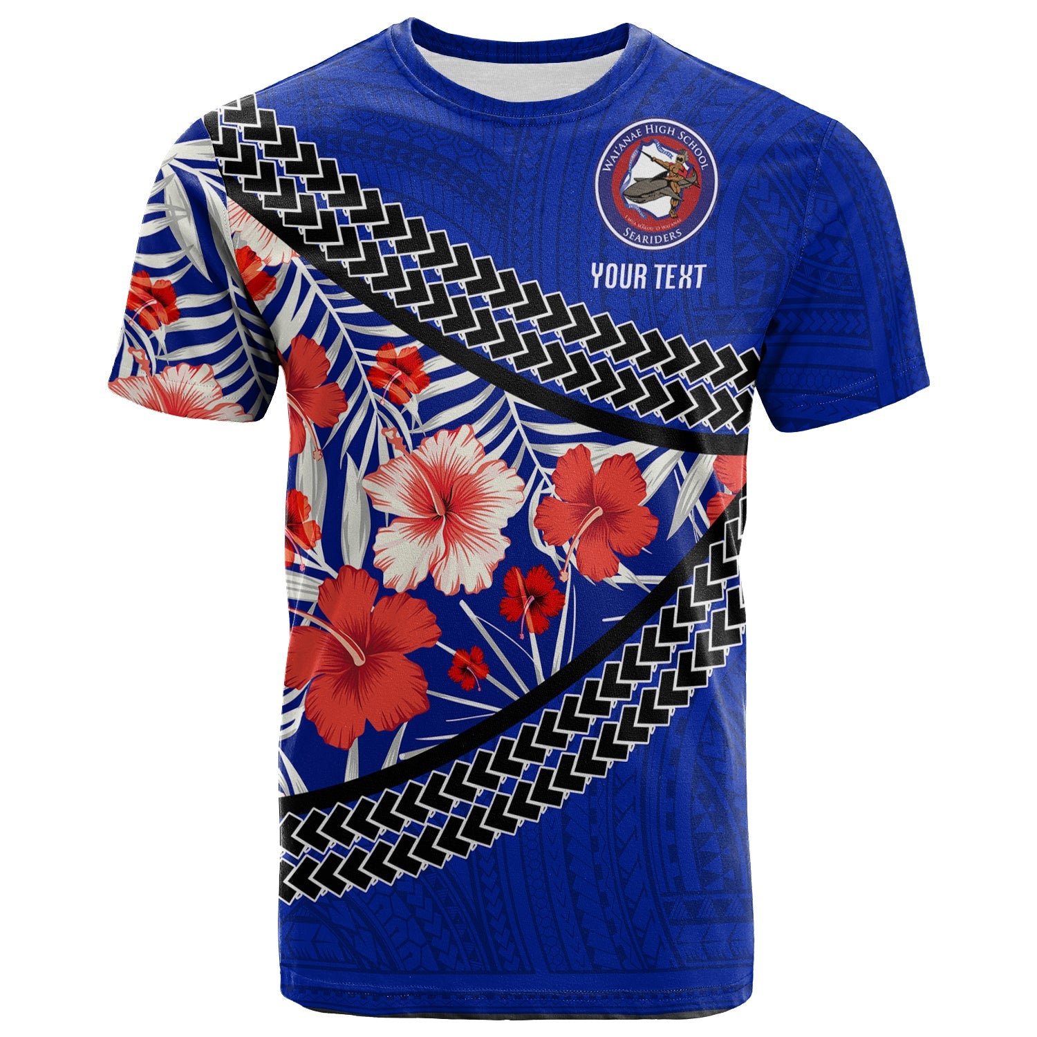 (Custom Personalised) Waianae High School T Shirt Hawaiian Hibiscus Flowers