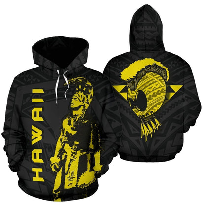 Hawaii Helmet Polynesian Yellow Kanaka Warrior Hoodie