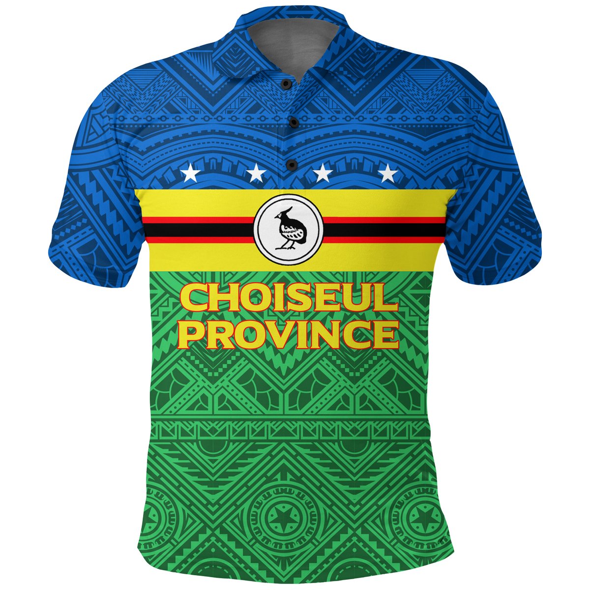 Custom Personalised Solomon Islands Choiseul Province Polo Shirt - Tribal Pattern -