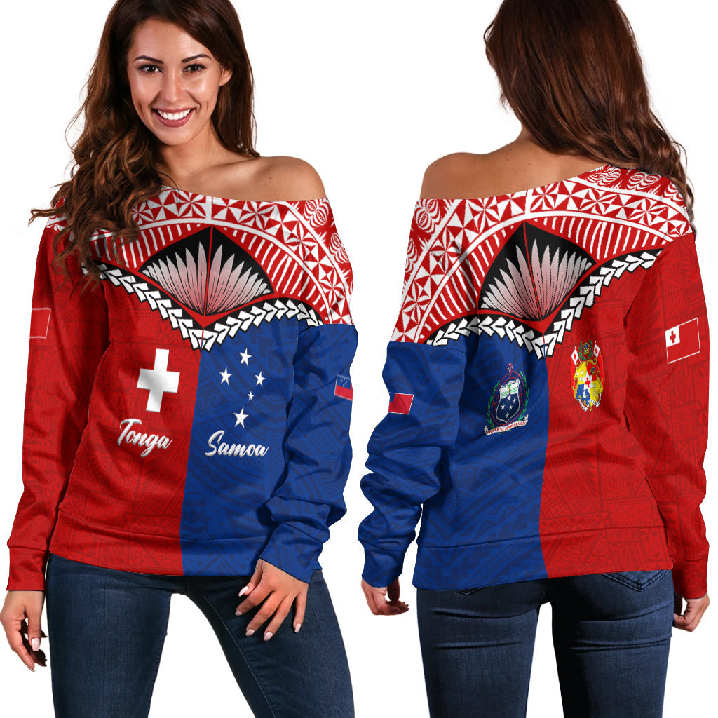 Tonga Combine Samoa Pride Women Off Shoulder Sweater