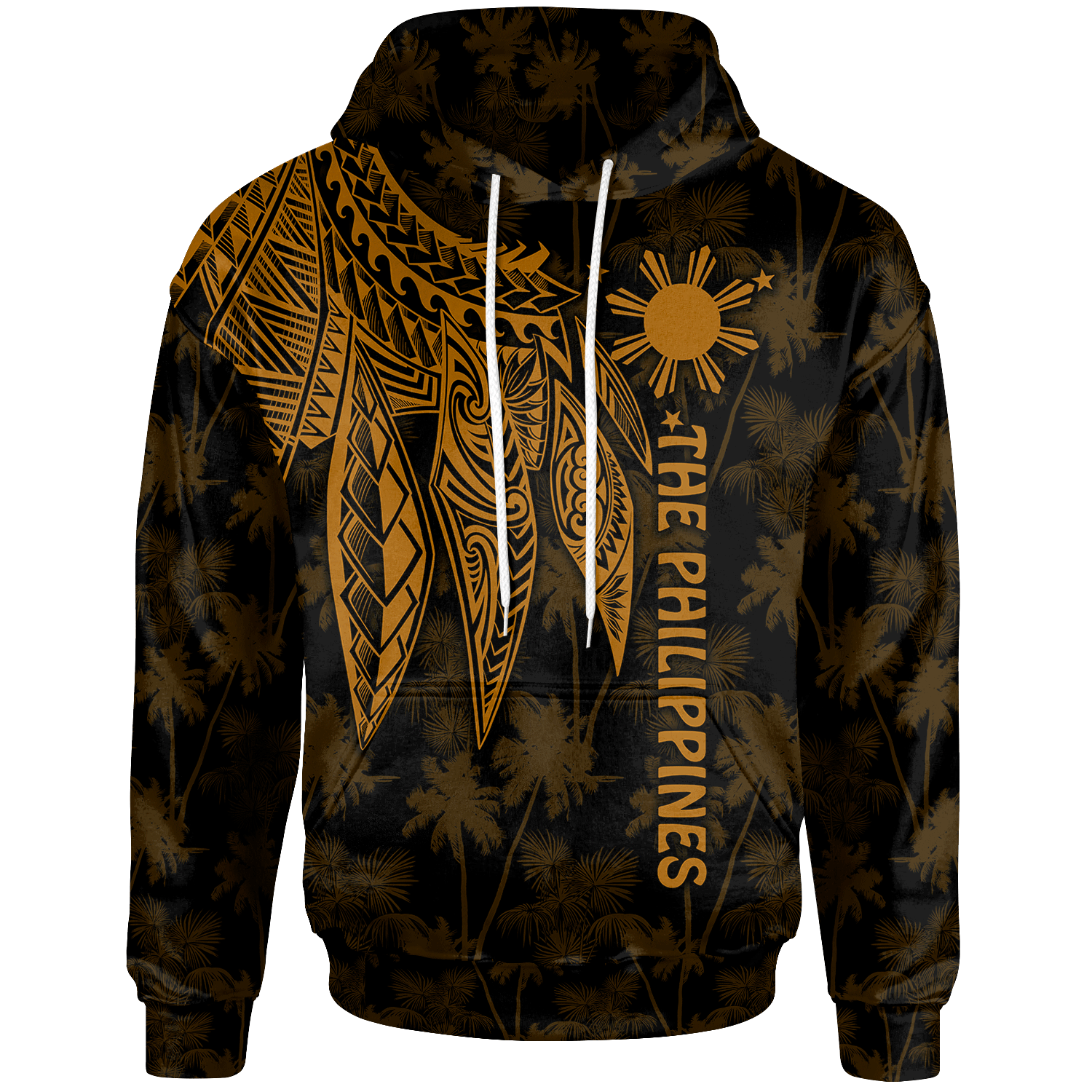 The Philippines Hoodie Polynesian Wings Golden