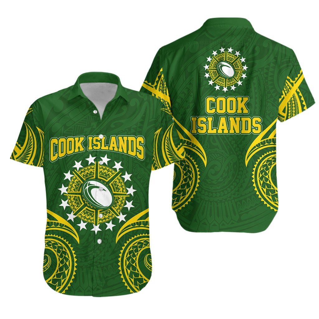 Cook Islands Rugby Hawaiian Shirt - Tribal Pattern -