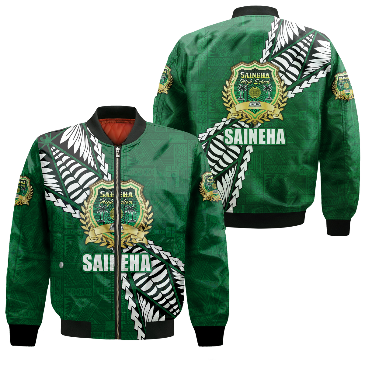 Tonga Saineha High School Tongan Patterns Bomber Jacket