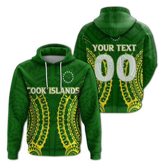 Custom Text Cook Islands Hoodie Tribal Pattern -