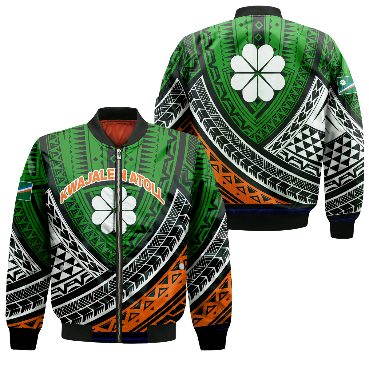 Kwajalein Atoll Tribal Pattern Bomber Jacket