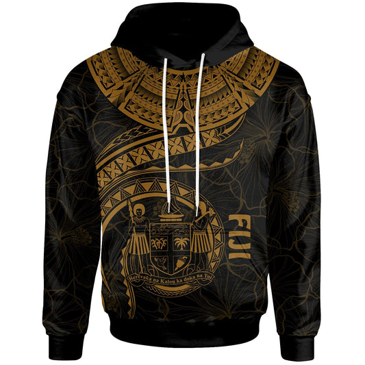 Fiji Polynesian Hoodie Fiji Waves Golden