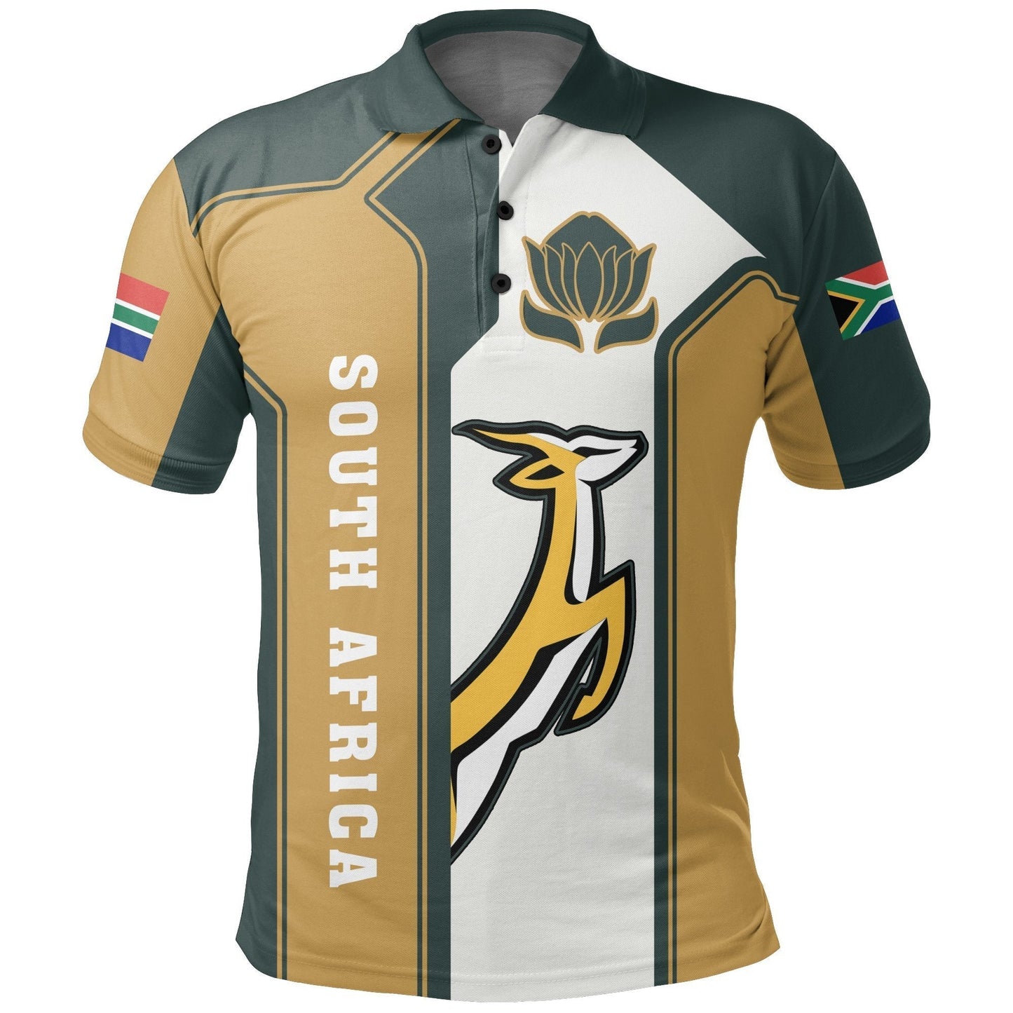 African Golf Shirts South African Flag Springbok Protea Polo Shirt Danh Style