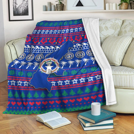 Northern Mariana Islands Christmas Blanket Ugly Christmas