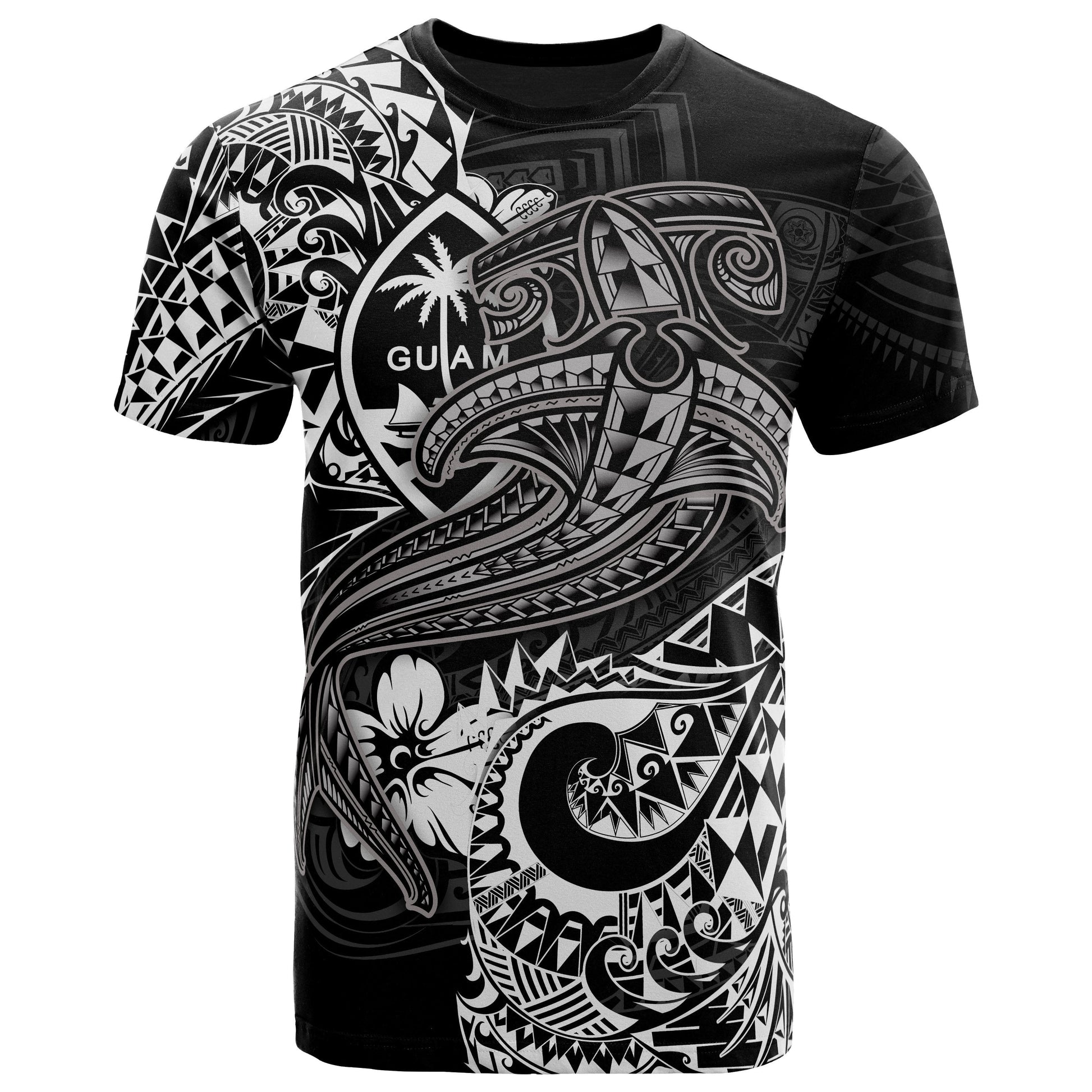 Guam Polynesian T-Shirt - White Shark Polynesian Tattoo