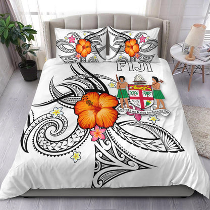 Fiji Bedding Set Hibiscus With Tribal White