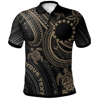 Cook islands Custom Personalised Polo Shirt - Gold Turtle