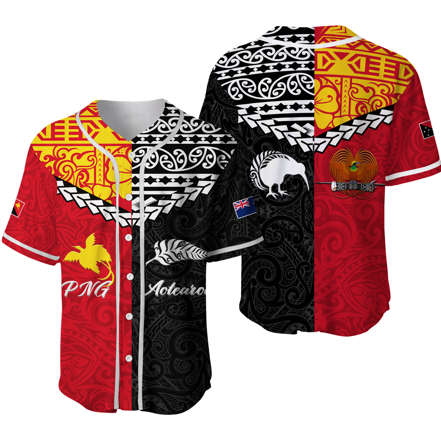 Papua New Guinea Combine New Zealand Maori Aotearoa Heritage Baseball Jersey
