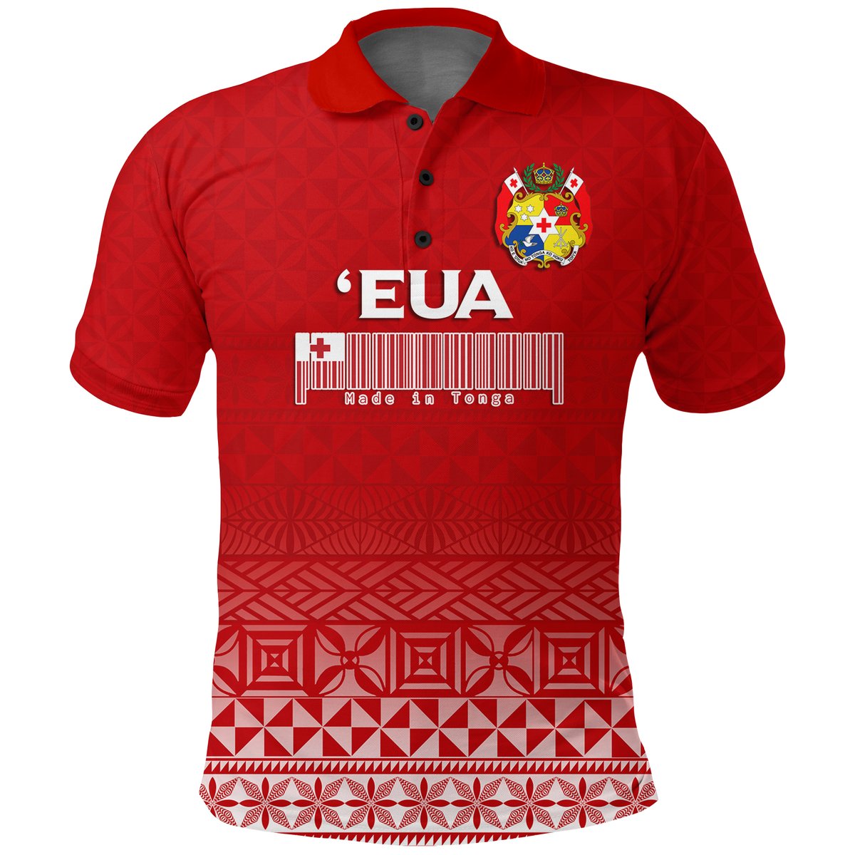 Tonga Eua Polo Shirt - Tongan Pattern Printed Shirt