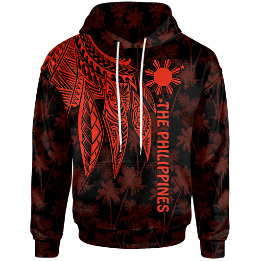The Philippines Hoodie Polynesian Wings Red