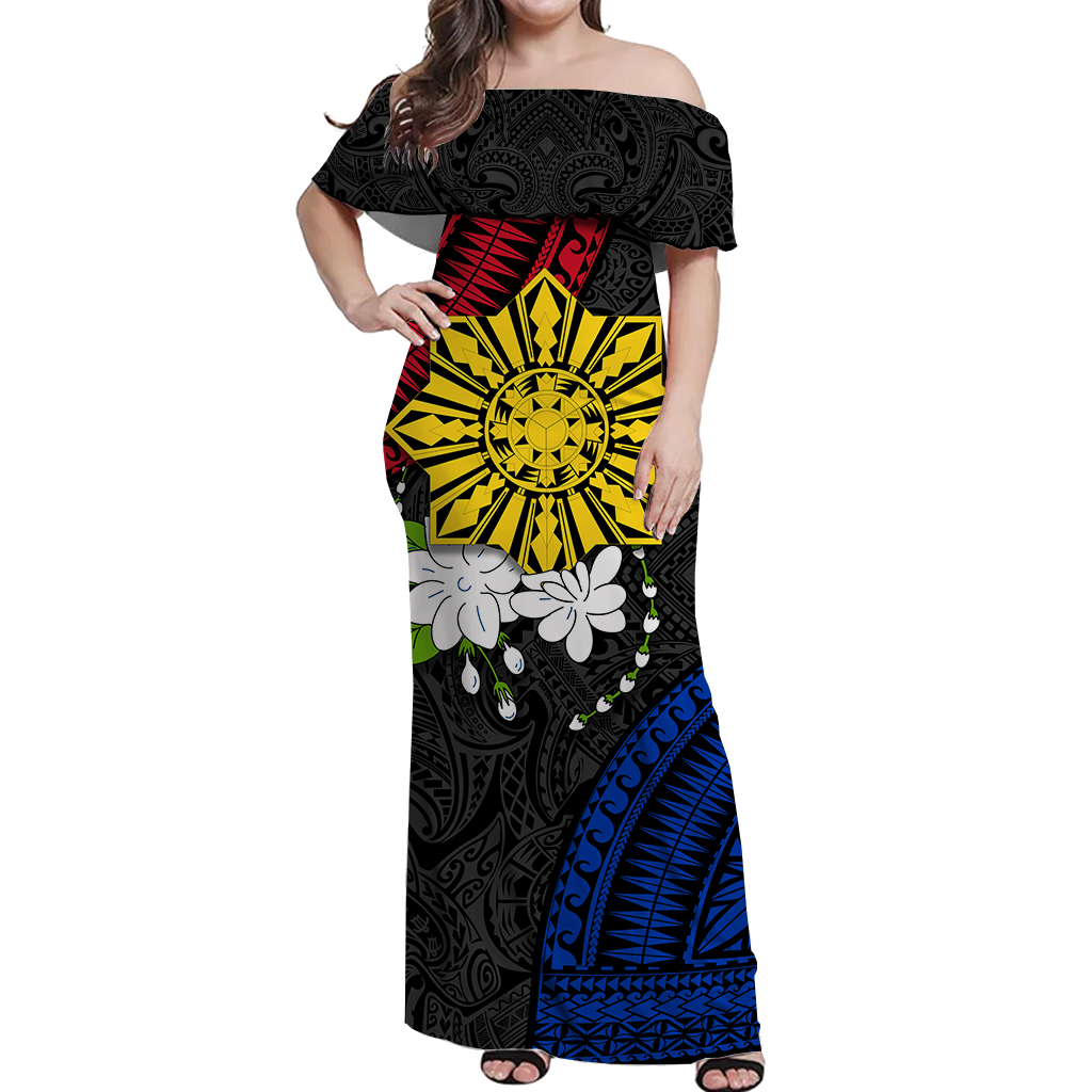 Philippines Sampaguita Filipino Sun Women Off Shoulder Dress