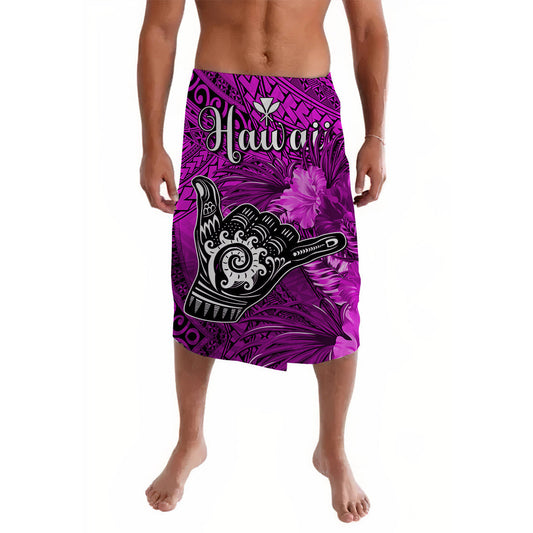 The Shaka Hawaii Lavalava Tropical Flowers Purple Version