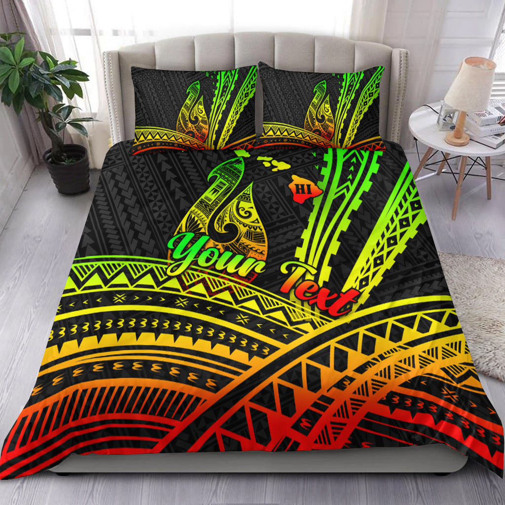 (Custom Personalised) Hawaii Fish Hook Polynesian Tribal Reggae Bedding Set