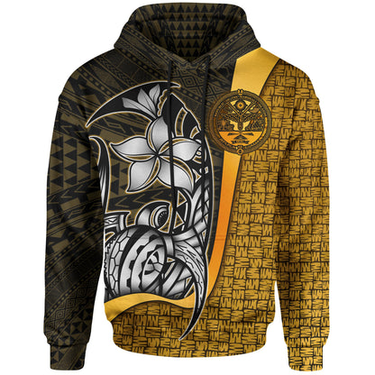 Marshall Islands Polynesian Hoodie Gold Coat of'rm Turtle with Hook
