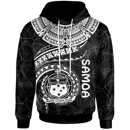 Polynesian Samoa Hoodie Samoan Waves White