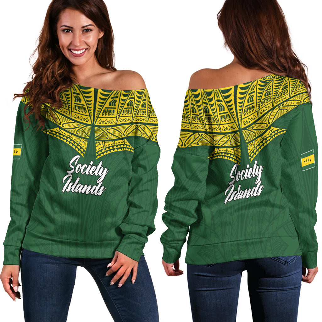 Society Islands Pride Women Off Shoulder Sweater